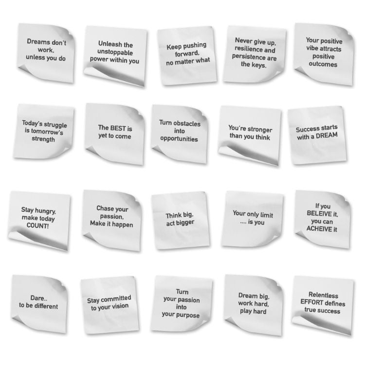 Motivational Quote Pack of 20 - Sticky Notes