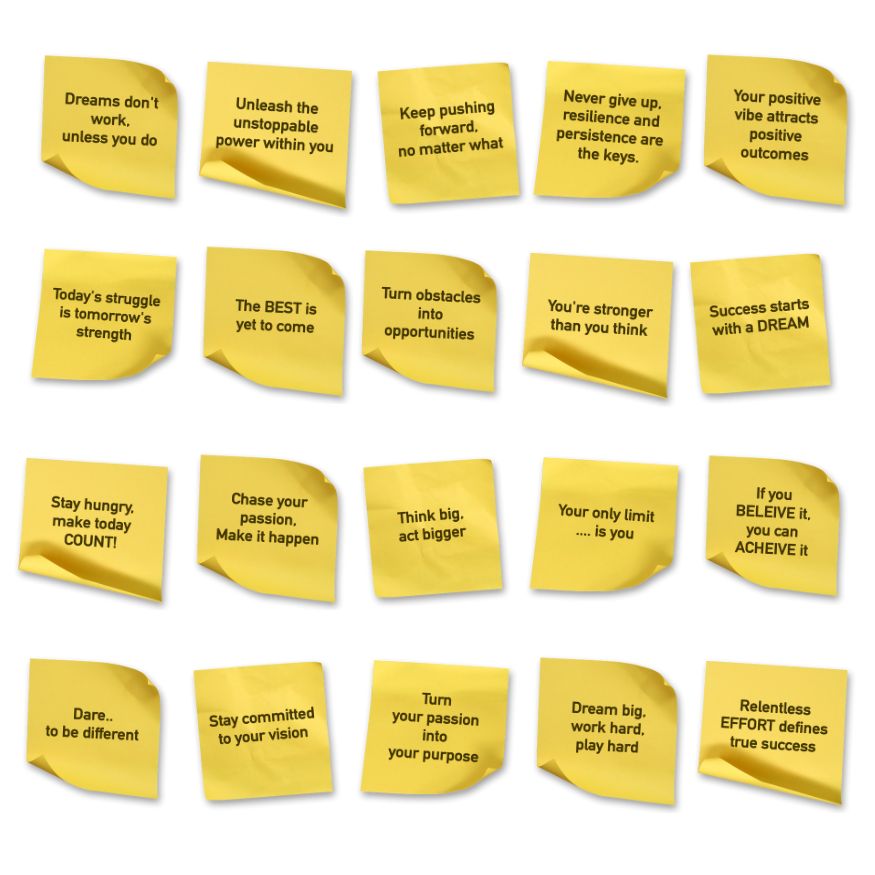 Motivational Quote Pack of 20 - Sticky Notes